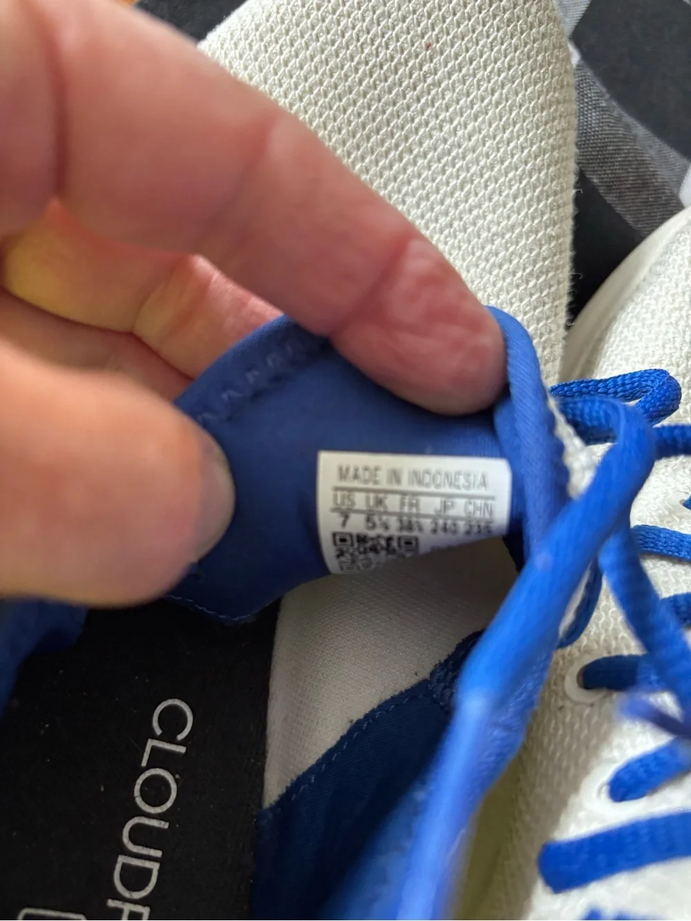 adidas Kids White Sneakers with Blue Stripes and Laces